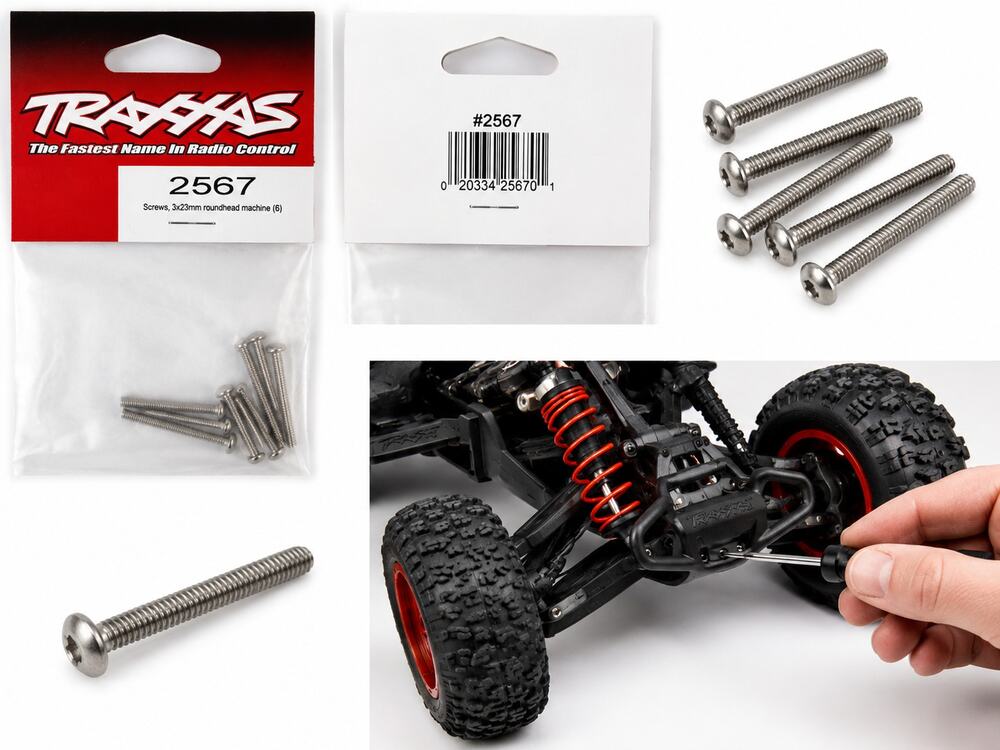 Traxxas 2567 3x23mm Roundhead Machine Screws – 6 Pack